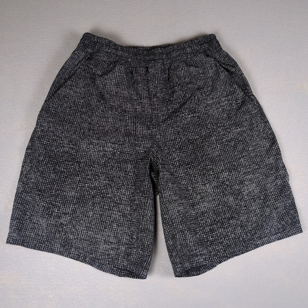 Lululemon Pace Breaker Shorts 9" Mens Small Heather Black Linerless Zip Pockets